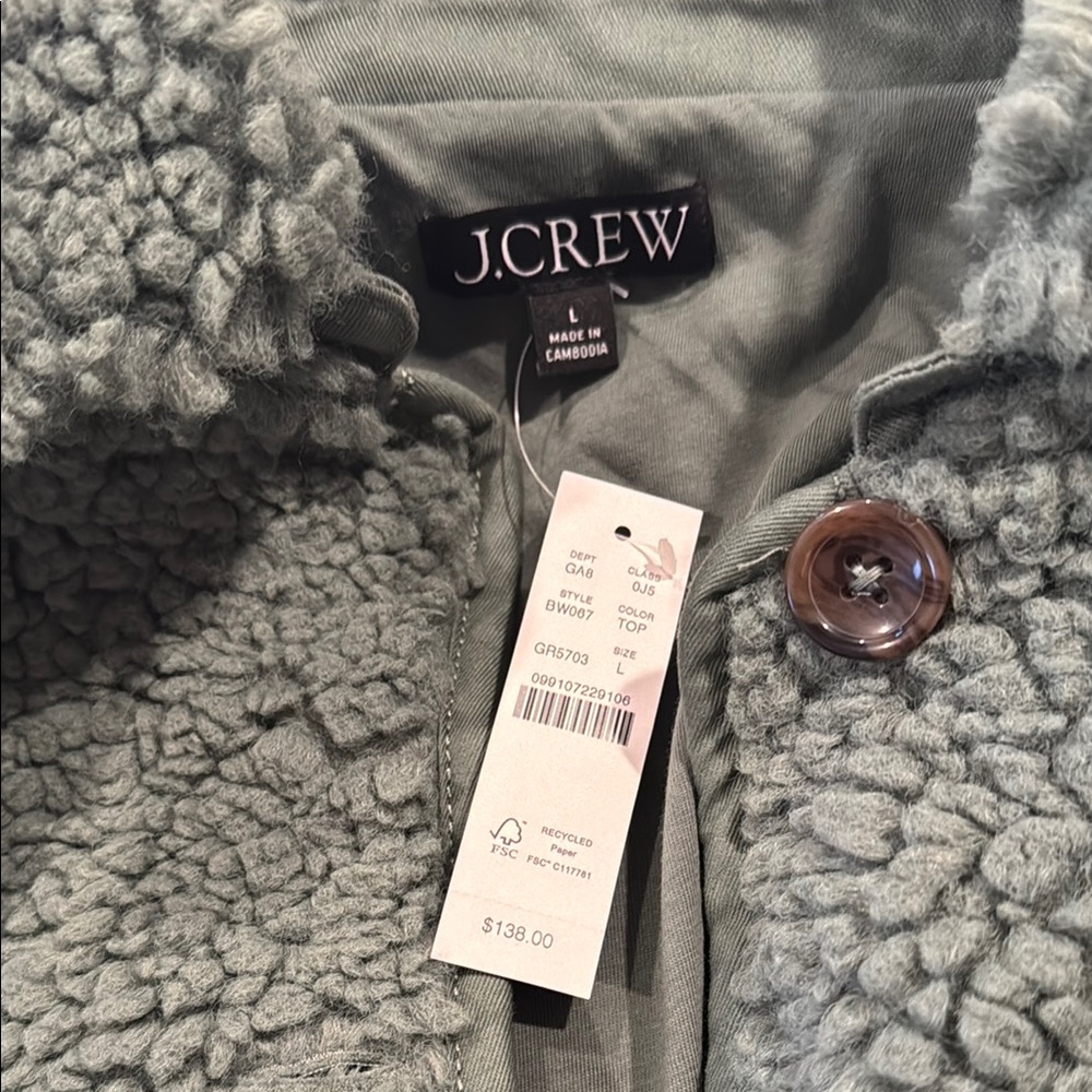 J.Crew Gray Sherpa Jacket
